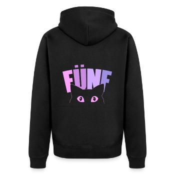5th birthday girl 5 years old kitten cat - Unisex Premium Organic Zip Hoodie - black - Back - Nico (187cm)