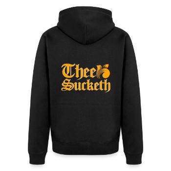 Mittelaltermarkt Volksfest Mittelalter Jahrmarkt G - Unisex Premium Bio Zip Hoodie - Schwarz - Hinten - Nico (187cm)