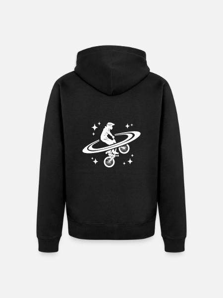 BMX Fahrrad Fahrer Grafik Stunt BMX - Unisex Premium Bio Zip Hoodie - Schwarz