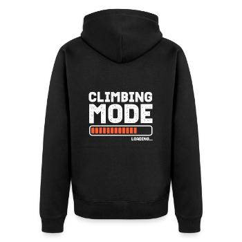 Climbing Mode Climbers Bouldering Climbing - Unisex Premium Organic Zip Hoodie - black - Back - Nico (187cm)