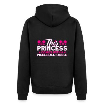 Pickleball-Liebhaber Pickleball Pickleball-Spieler - Unisex Premium Bio Zip Hoodie - Schwarz - Hinten - Nico (187cm)