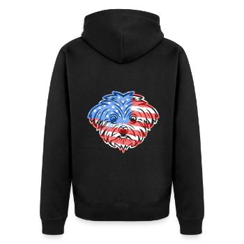 Maltese Maltese Flag - Unisex Premium Organic Zip Hoodie - black - Back - Nico (187cm)