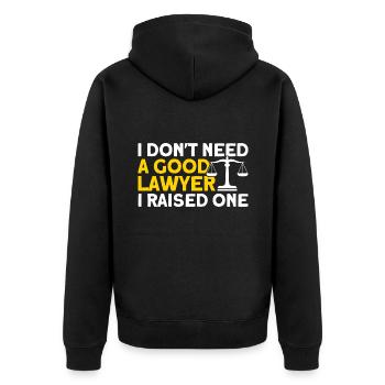 Lawyer Law Student Faculty of Law Ges - Unisex Premium Organic Zip Hoodie - black - Back - Nico (187cm)