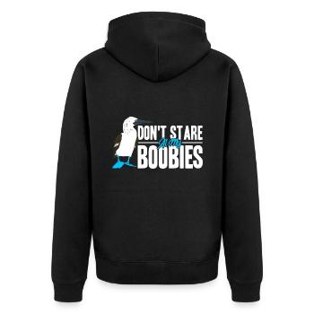 Gannet Blue-footed Gannet Gift - Unisex Premium Organic Zip Hoodie - black - Back - Nico (187cm)