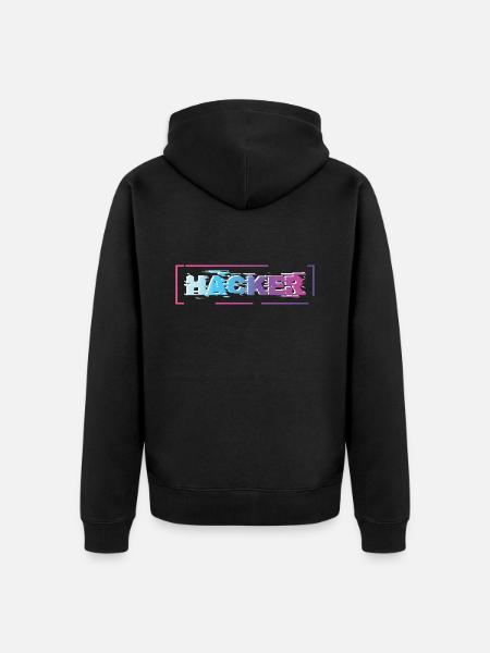 Hacker Hacking - Unisex Premium Bio Zip Hoodie - Schwarz