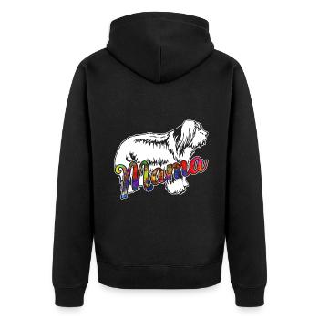 Old English Sheepdog Old English Sheepdog Mama - Unisex Premium Organic Zip Hoodie - black - Back - Nico (187cm)