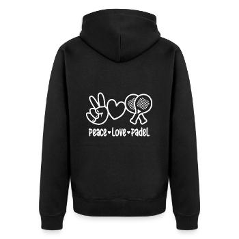 Peace Love Padel Femmes Filles Padel Joueur - Veste à capuche bio Premium Unisexe - noir - Dos - Nico (187cm)