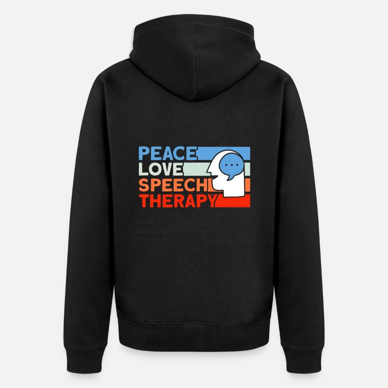 Logopäde Sprachtherapie Therapie-Assistent Geschen - Unisex Premium Bio Zip Hoodie - Schwarz