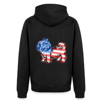 Shih Tzu Shih Tzu Flag - Unisex Premium Organic Zip Hoodie - black - Back - Nico (187cm)
