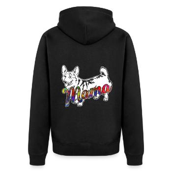 Pembroke Welsh Corgi Pembroke Welsh Corgi Mama - Unisex Premium Organic Zip Hoodie - black - Back - Nico (187cm)