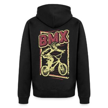 Vélo BMX | Vélo BMX | Cool BMX | Course de BMX - Veste à capuche bio Premium Unisexe - noir - Dos - Nico (187cm)