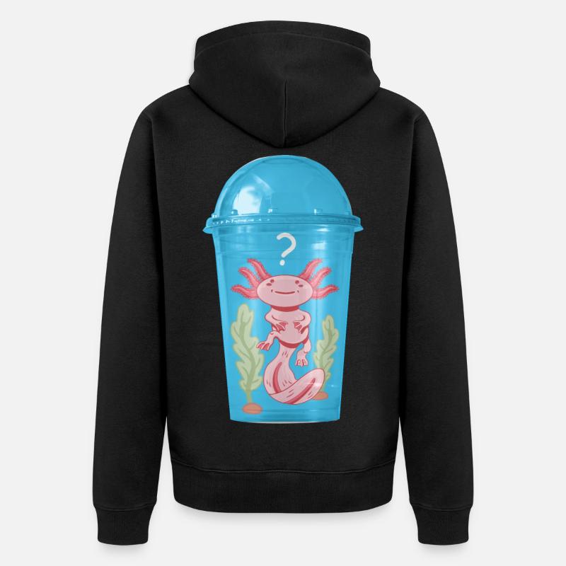 Poisson Ocelot dans un gobelet en plastique - Veste à capuche bio Premium Unisexe - noir