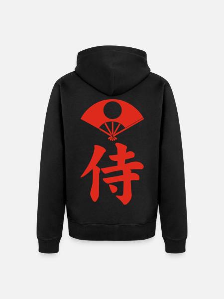 Samurai-Emblem des Satake-Clans (rot) - Unisex Premium Bio Zip Hoodie - Schwarz