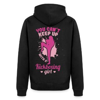 Vous ne pouvez pas suivre une fille de kickboxing - Veste à capuche bio Premium Unisexe - noir - Dos - Nico (187cm)