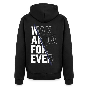 Wach Anda für immer - Unisex Premium Bio Zip Hoodie - Schwarz - Hinten - Nico (187cm)