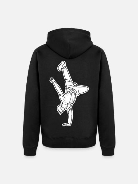 B Boy Sketch - Unisex Premium Organic Zip Hoodie - black