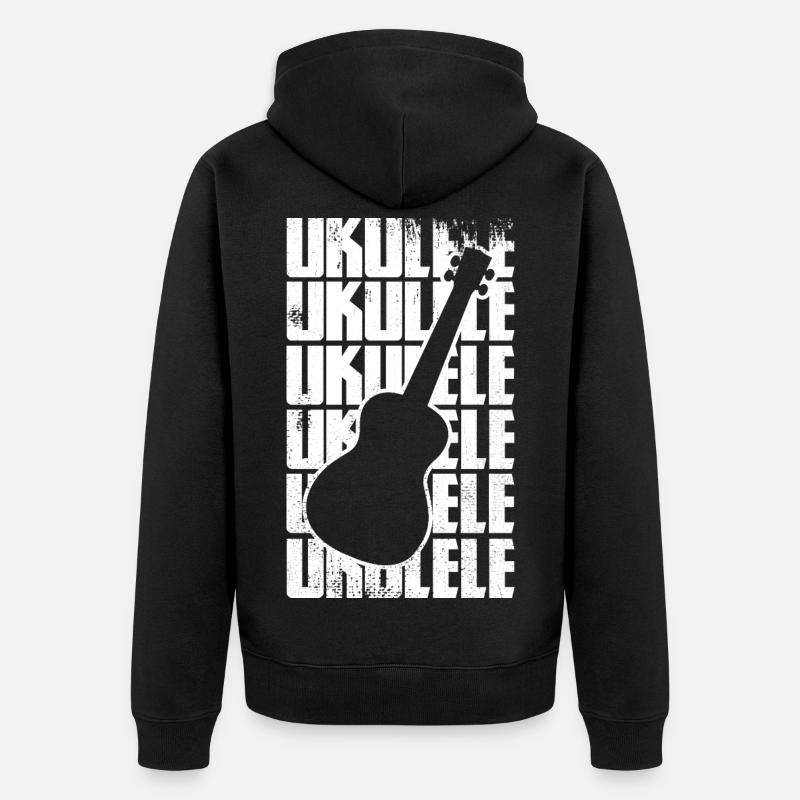Ukulélé drôle - Veste à capuche bio Premium Unisexe - noir