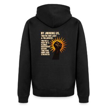 Tibetan Movement of Strength and Hope 1 - Unisex Premium Organic Zip Hoodie - black - Back - Nico (187cm)