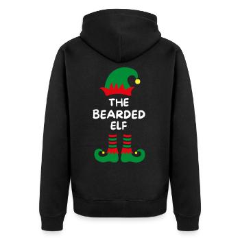 L’elfe barbu. Drôle de dicton pour Noël - Veste à capuche bio Premium Unisexe - noir - Dos - Nico (187cm)