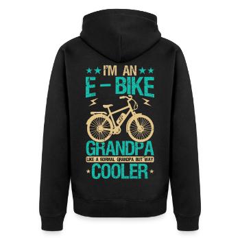 Grand-père JE SUIS UN VÉLO ÉLECTRIQUE GRAND-PÈRE Vélo électrique Drôle - Veste à capuche bio Premium Unisexe - noir - Dos - Nico (187cm)