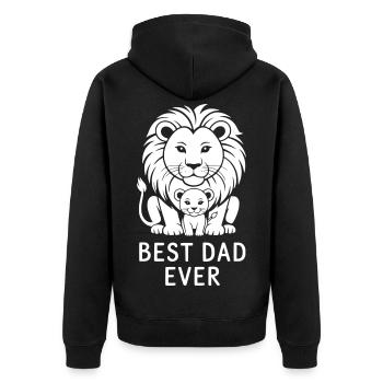 Meilleur Papa Lion Lion Père Lion Meilleur Papa De tous les temps - Veste à capuche bio Premium Unisexe - noir - Dos - Nico (187cm)