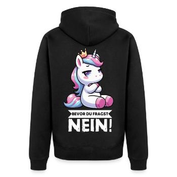 Avant que vous ne demandiez, pas de licorne licornes fan de licorne - Veste à capuche bio Premium Unisexe - noir - Dos - Nico (187cm)