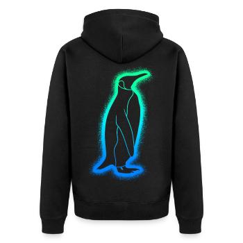 Pinguine Kinder Herren Jungen Pinguin - Unisex Premium Bio Zip Hoodie - Schwarz - Hinten - Nico (187cm)