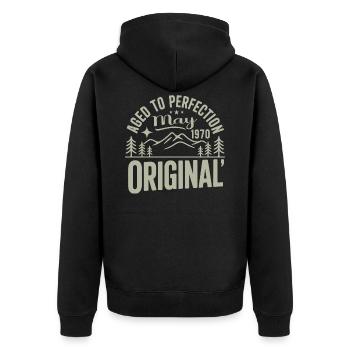 May 1970 – Legend of the Peaks and Mountains - Unisex Premium Organic Zip Hoodie - black - Back - Nico (187cm)