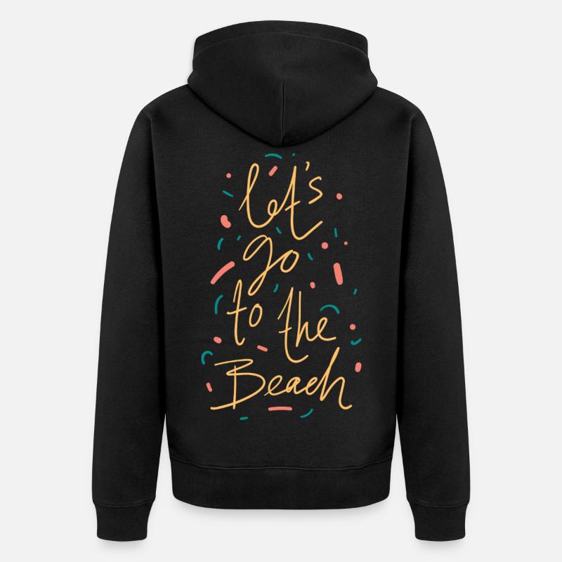 Chemise On va à la plage - Veste à capuche bio Premium Unisexe - noir
