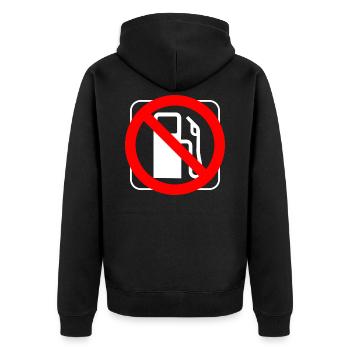 Stopp Benzin-Dieselpreise Verbotsgrafik - Unisex Premium Bio Zip Hoodie - Schwarz - Hinten - Nico (187cm)