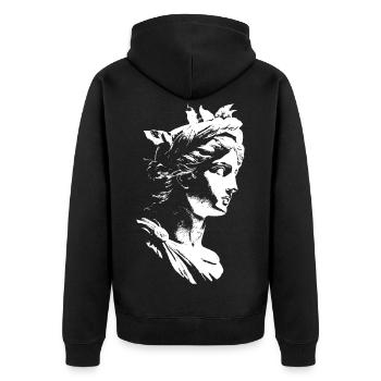 Ancient Greek Goddess – Black & White Art - Unisex Premium Organic Zip Hoodie - black - Back - Nico (187cm)