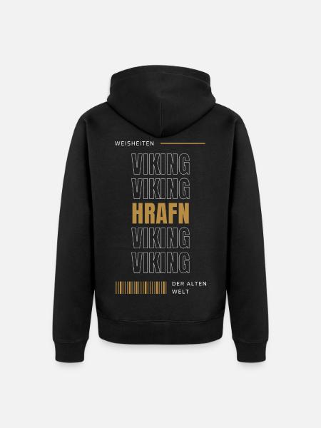 Wikinger - Nordic Typography - Unisex Premium Bio Zip Hoodie - Schwarz