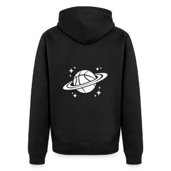 Basketball im Weltall Umlaufbahn Basketballspieler - Unisex Premium Bio Zip Hoodie - Schwarz - Hinten - Nico (187cm)