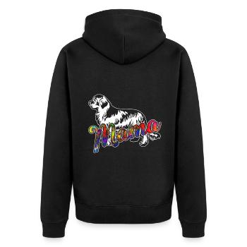 Newfoundland Dog Newfoundland Dog Mama - Unisex Premium Organic Zip Hoodie - black - Back - Nico (187cm)