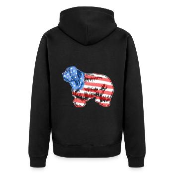 Old English Sheepdog Old English Sheepdog Flag - Unisex Premium Organic Zip Hoodie - black - Back - Nico (187cm)