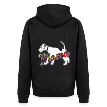 Wire Fox Terrier Wire Fox Terrier Mama - Unisex Premium Organic Zip Hoodie - black - Back - Nico (187cm)