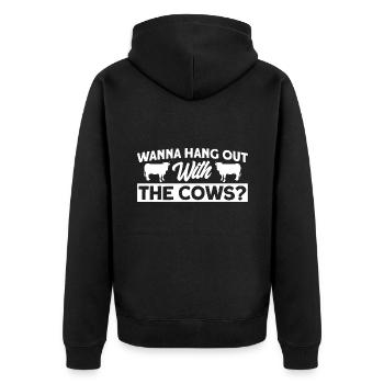 Vous voulez passer du temps avec le cadeau vaches - Veste à capuche bio Premium Unisexe - noir - Dos - Nico (187cm)