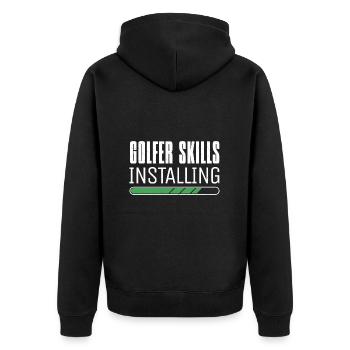 Golfspieler Golfen Golfer Skills Golf - Unisex Premium Bio Zip Hoodie - Schwarz - Hinten - Nico (187cm)