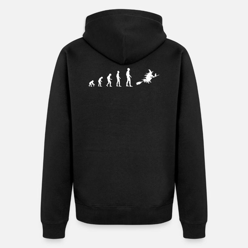 Witch - Evolution - Unisex Premium Organic Zip Hoodie - black