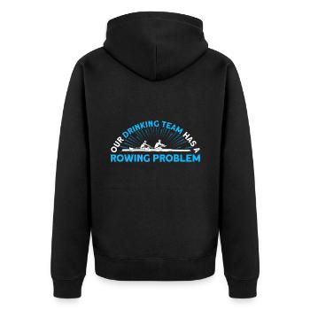 Rower Rowing Team Rowing Gift - Unisex Premium Organic Zip Hoodie - black - Back - Nico (187cm)