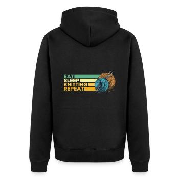 Knitting Knitting Knitting Lovers Gift - Unisex Premium Organic Zip Hoodie - black - Back - Nico (187cm)