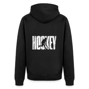 Hockey Joueur de hockey Rétro Graphique Hockey sur gazon - Veste à capuche bio Premium Unisexe - noir - Dos - Nico (187cm)