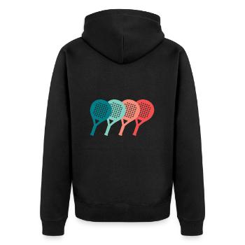 Padel Tennis Padel Player Vintage Padel - Unisex Premium Organic Zip Hoodie - black - Back - Nico (187cm)