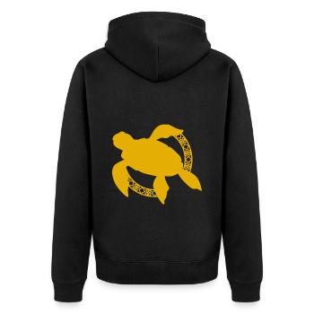 Schildkröte / Kriechtier - Reptilie - Unisex Premium Bio Zip Hoodie - Schwarz - Hinten - Nico (187cm)