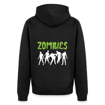 Zombie T-Shirt Halloween - Veste à capuche bio Premium Unisexe - noir - Dos - Nico (187cm)