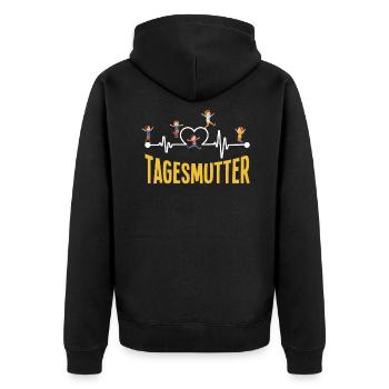 Tagesmutter Lustiges Tagesmutter Geschenk - Unisex Premium Bio Zip Hoodie - Schwarz - Hinten - Nico (187cm)