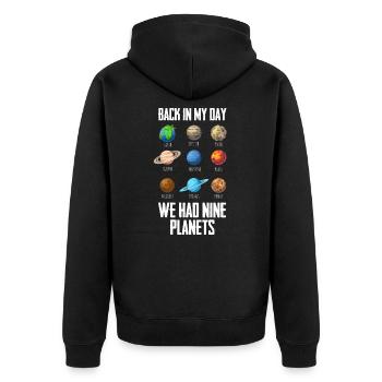 Astronomy Solar System 9 Planets Universe - Unisex Premium Organic Zip Hoodie - black - Back - Nico (187cm)