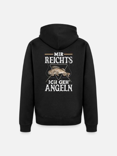 Mir Reicht's Ich Geh Angeln Angler Geschenk - Unisex Premium Bio Zip Hoodie - Schwarz