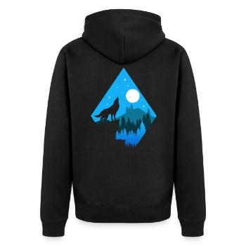 Idée cadeau Wolves Wolf - Veste à capuche bio Premium Unisexe - noir - Dos - Nico (187cm)