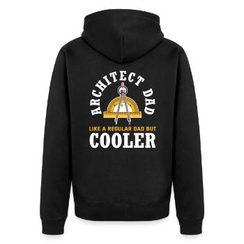 Architekten Papa Lustiges Architekten Geschenk - Unisex Premium Bio Zip Hoodie - Schwarz - Hinten - Nico (187cm)